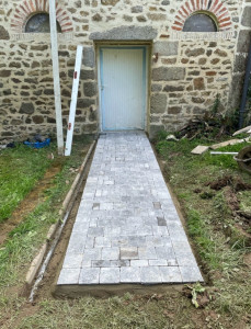 Photo de galerie - Création pavage gris photo après 