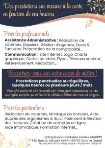 Photo de galerie - Flyer décrivant mon activité