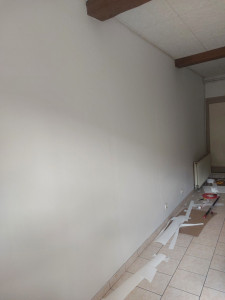 Photo de galerie - Partie 3 murs fini de pose la toile de verre. 
a suivre a peinture dans 48h .

