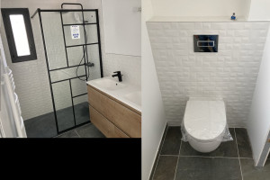 Photo de galerie - Sdb entiere+faiences+meubles montés
