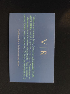 Photo de galerie - Carte de visite verso 