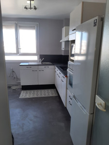 Photo de galerie - Cuisine après rénovation (ré-agencement et ré-habillage des murs et plafond).