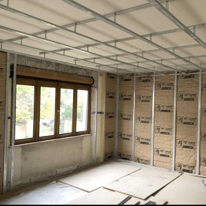 Photo de galerie - Création de cloisons avec isolation 