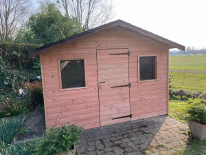 Photo de galerie - Construction d’un abri de jardin en ossature bois + bardage en Douglas 