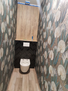 Photo de galerie - Faïence et carrelage imitation paquet.