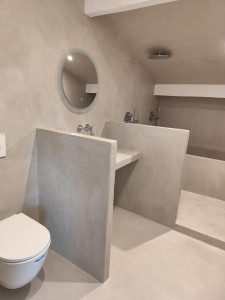 Photo de galerie - Désinfection complète d'une salle de bains et nettoyage des vitres et miroirs, avec des techniques et produits 100% écologiques — résultat sain et brillant, sans produits chimiques agressifs.
