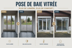 Photo de galerie - Pose de fenêtres, portes, menuiserie extérieure neuf et rénovation 
