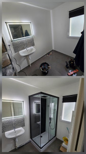Photo de galerie - Montage de cabine de douche en kit