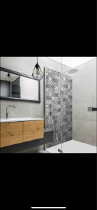 Photo de galerie - Carrelage et pose de meuble et lavabo