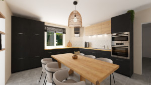 Photo de galerie - Rénovation d'une cuisine , et agencement suite à la suppression d'une cloison