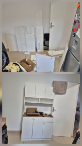 Photo de galerie - Avant après montage meuble