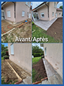 Photo de galerie - Création dalle béton et carrelage 