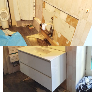 Photo de galerie - Remplacement ensemble lavabo salle de bain.