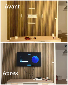 Photo de galerie - Fixation d’un écran TV au mur 