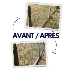 Photo de galerie - Remplacement de grillage avec nettoyage des poteaux au nettoyeur haute pression