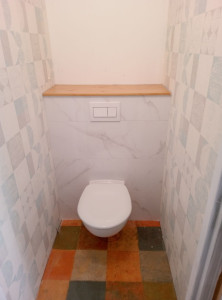 Photo de galerie - Dépose pack wc et mise en place wc suspendu+ coffrage + faïence 