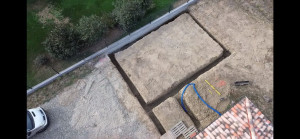 Photo de galerie - Terrassement fondation pour extension maison.