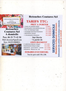 Photo de galerie - Flyer de tarifs a domicile 