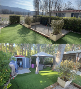 Photo de galerie - Pose de pelouse synthétique & Entretien des haies