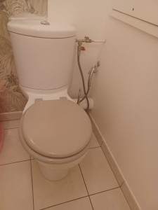 Photo de galerie - Installation wc + douchette wc avec sécurité vanne d'arrêt en amont.