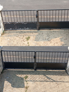 Photo de galerie - Peinture extérieure sur le portail Avant / Après 