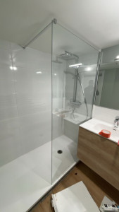 Photo de galerie - Installation d’une paroi de douche.