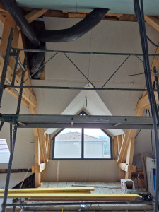 Photo de galerie - Habillage lucarne en plaques de plâtres