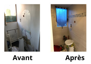 Photo de galerie - Pose carrelage mural dans salle de bain