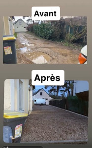 Photo de galerie - Réalisation d’un chemin en gravillon.