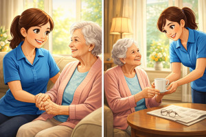 Photo de galerie - Aide senior:Douce et à l’écoute,j’accompagne les personnes âgées dans leurs gestes du quotidien avec respect et empathie,pour leur offrir confort,sécurité et compagnie.