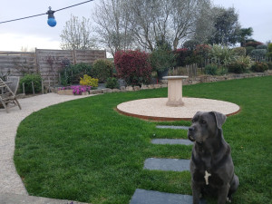 Photo de galerie - Zone stabilisée : bordure acier corten
dalles stabilisatrices de graviers