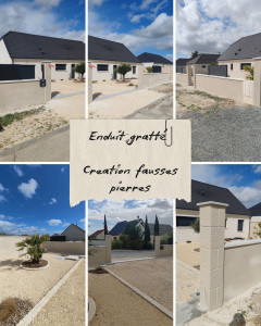 Photo de galerie - Enduit gratté
Création de fausses pierres sur pilasses