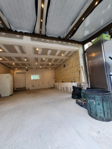 Photo de galerie - Realisation plafond doublage banc et bandes 3 passes