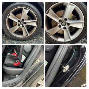 Photo de galerie - Nettoyage jantes avec produits / Nettoyage & décontamination intérieur de portes