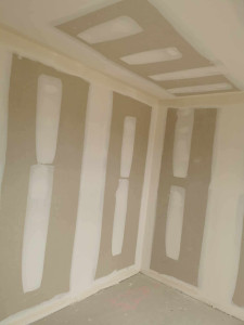 Photo de galerie - Pose placo , après pose bande à joints 