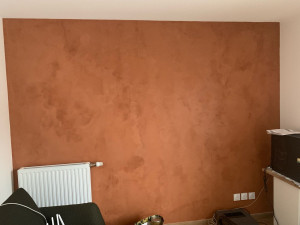 Photo de galerie - Réalisation d'un mur à la chaux avec la gamme de produits de chez ressources 