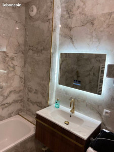 Photo de galerie - Douche italienne avec meuble de salle de bain