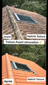 Photo de galerie - Mise à neuf de la couverture complète.(Tuile, Zinc, Faitage, VELUX.)