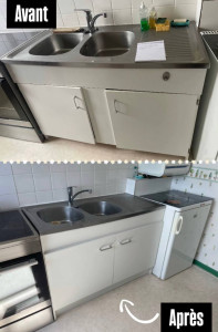 Photo de galerie - Montage meuble plus adaptation d’évier sur meuble.