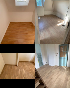 Photo de galerie - Pose de différent parquet stratifié et coller 