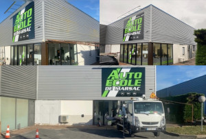 Photo de galerie - Nettoyage haute pression bardage avec nacelle 