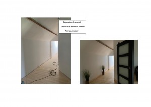 Photo de galerie - Rénovation du couloir en parquet, isolation des murs et peinture