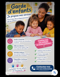 Photo de galerie - Je propose mes services de garde d'enfants: dynamique, attentionnée et expérimentée, je suis disponible pour prendre soin de vos enfants en toute confiance !