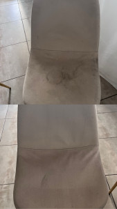 Photo de galerie - Nettoyage des chaises , injection extraction des taches avec des produits écologiques et anti allergènes 