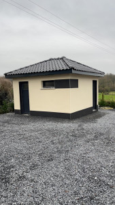 Photo de galerie - Enduit projeté, finition gratté