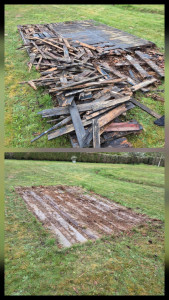 Photo de galerie - Terrasse en bois palette évacuation 