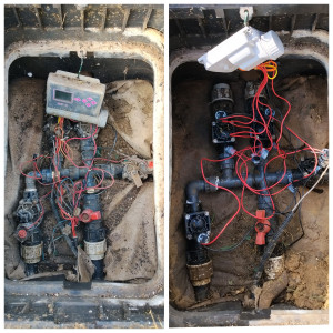 Photo de galerie - Changement des électrovannes et du programmateur par un programmateur bluetooth pour le confort du client
