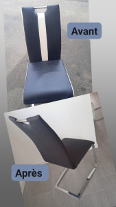 Photo de galerie - Revêtements chaises en tissu anti tache gris anthracite 