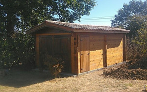 Photo de galerie - Montage d'une cabane en bois  20m2