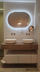 Photo de galerie - Meuble vasque suspendue, fabrication +pose